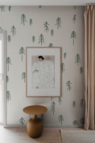 Fototapeta drzewa Rebel Walls R20637 Tall Green Fine Little Day
