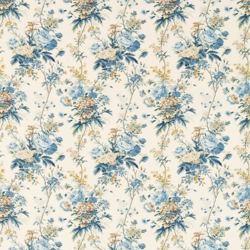 Tkanina lniana z roślinnym wzorem Sanderson 227172 Lakeland Paradis Giles Deacon