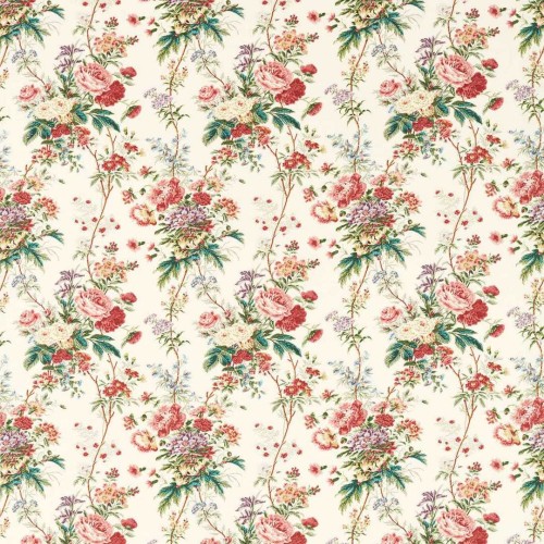 Tkanina lniana z roślinnym wzorem Sanderson 227173 Lakeland Paradis Giles Deacon