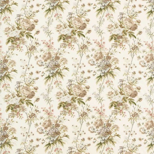 Tkanina lniana z roślinnym wzorem Sanderson 227174 Lakeland Paradis Giles Deacon