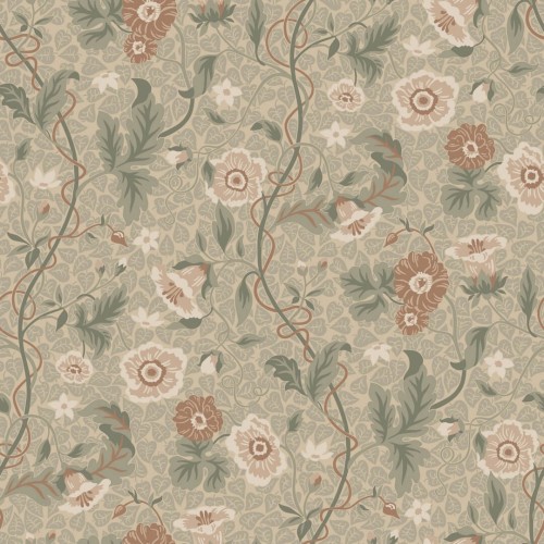 Tapeta roślinne pnącza Sandberg S10499 Ulla Garden Green Snickarglädjen & Lovisaslind