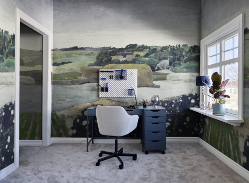Fototapeta malowniczy krajobraz Rebel Walls R20528 Haystacks in Brittany by Gauguin Soft First Rebels