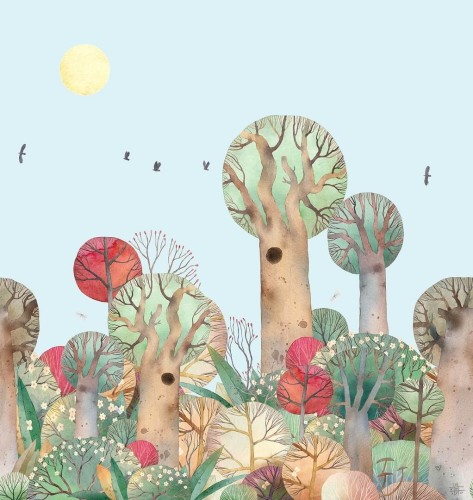 Mural zaczarowany las Decoprint CW6049-2 Wonder Forest Cute Walls