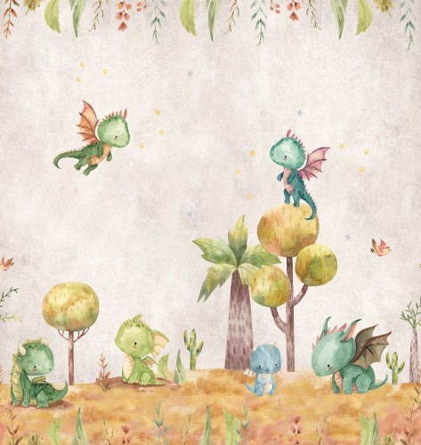 Mural smoki Decoprint CW6053-1 Little Dragons Wonderland Cute Walls