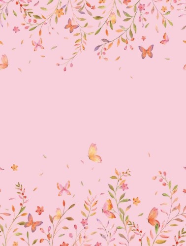 Mural rośliny i motyle Decoprint CW6126-2 Butterfly Garden Cute Walls