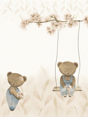 Mural misie Decoprint CW6127-2 Swingin Teddy Cute Walls