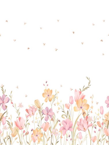 Mural polne kwiaty Decoprint CW6129-1 Bee Flowers Cute Walls