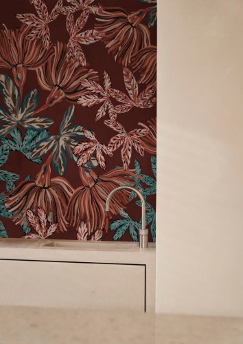 Fototapeta pod prysznic egzotyczne kwiaty i liście Wall&Deco WET_SS2401 Se Son Fiori WET SYSTEM 2024-2