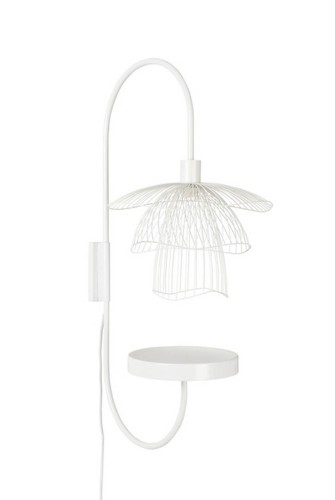 Kinkiet z półką Forestier Papillon XS Blanc 21011