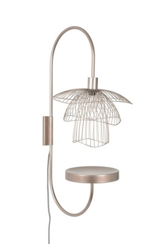 Kinkiet z półką Forestier Papillon XS Taupe Metallique 21013