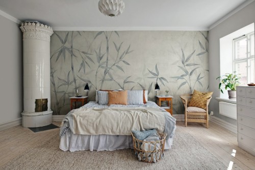 Fototapeta roślinna bambus Rebel Walls R20366 Bamboo Horizon Blue Hot Pops