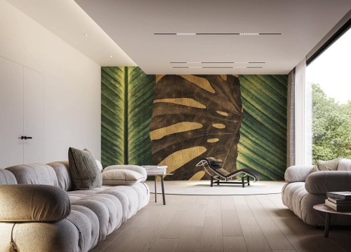 Fototapeta duże liście Instabilelab CLAIRE Gold 24K