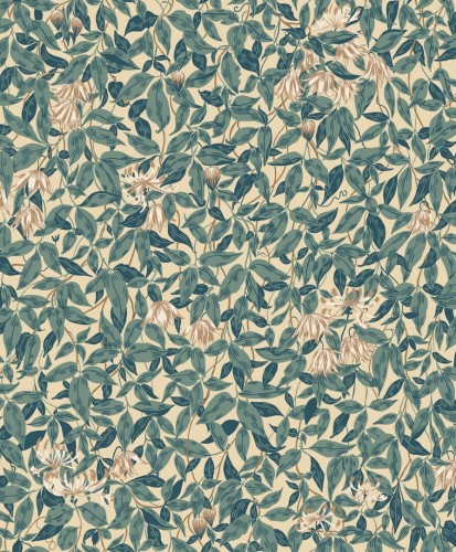 Tapeta liście i kwiaty Sandberg S10558 Linnea Blue Tradgarden