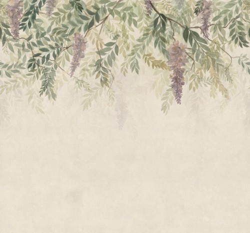 Fototapeta roślinna akwarela Sandberg S10657 Wisteria Green Tradgarden