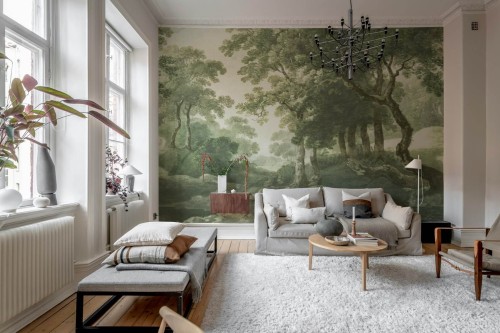 Fototapeta krajobraz natury Rebel Walls R20915 The Vintage Grove Spring Green Hot Pops