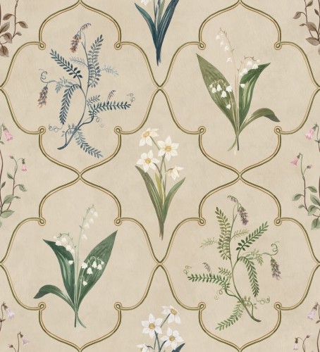 Fototapeta kwiaty w kratownicy Sandberg S10575 Louise Clay Herbarium