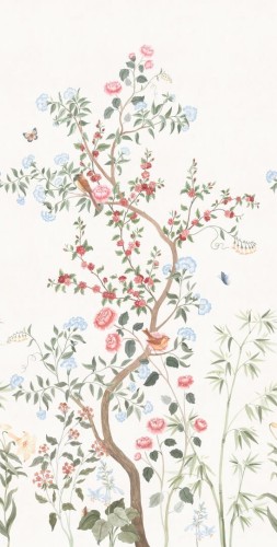 Fototapeta botaniczna w stylu chinoiserie Sandberg S10586 Eleonora Colorful Herbarium