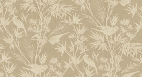 Fototapeta ptaki w bujnym bambusowym gaju Sandberg S10596 Celeste Mural Beige Herbarium