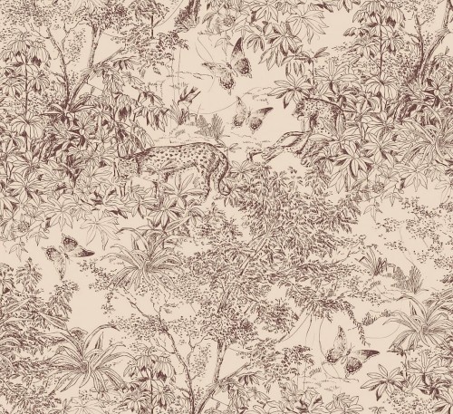 Tapeta dżungla w stylu Toile de Jouy Masureel ZON205 Scene Amazone