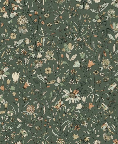 Tapeta kwiaty i liście Caselio AOB 103007381 Jardin de Giverny Art of Botany