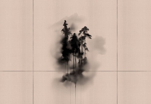 Fototapeta w duchu japońskiej kaligrafii - drzewa we mgle London Art 25031-03 Sumie #2 Exclusive Wallpaper 2025