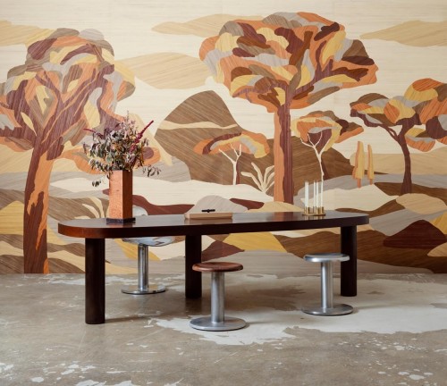 Mural naturalny fornir z motywem drzew Arte Under The Sycamore Tree 30821 Embleme