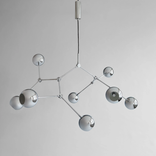 Nowoczesna lampa wisząca 249018 Drop Chandelier Globe – Chrome (5m) 101 Copenhagen. 