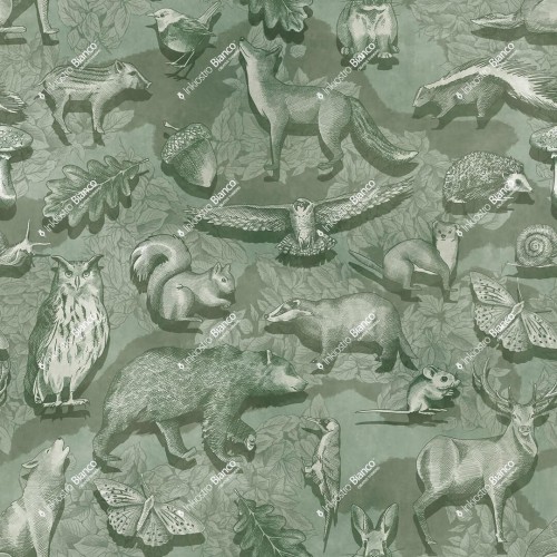 Fototapeta leśne zwierzęta Inkiostro Bianco WOODLAND INKSNAS2501 Inkids