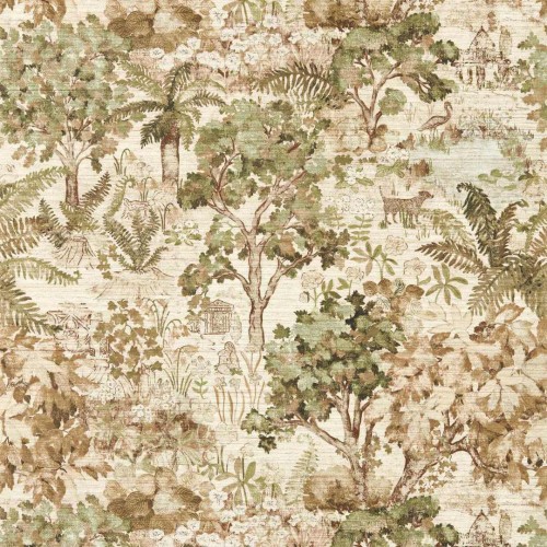 Tapeta botaniczna z egzotyczną nutą Sanderson 217490 The Stumpery Highgrove