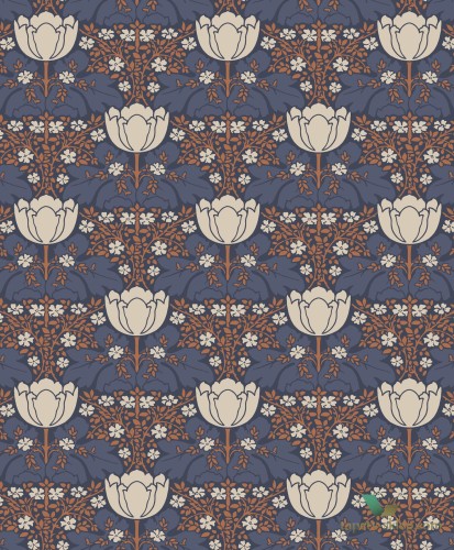 Tapeta kwiaty w stylu retro Casadeco BEEP82236401 Fox Trot Belle Epoque