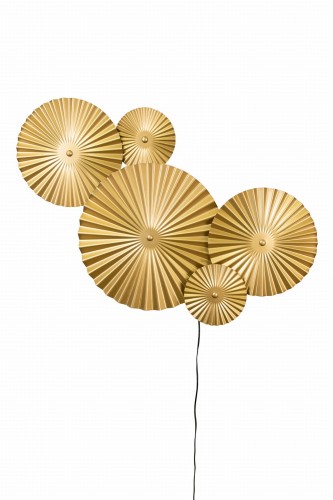 Lampa ścienna ryflowane talerze Omega Brushed Brass 231065 złota