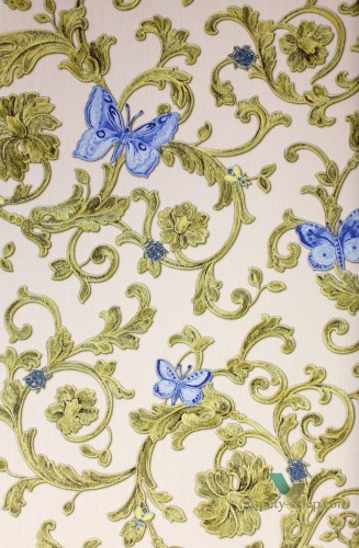 Tapeta liście akantu i motyle 34325-6 Versace III