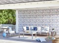 Tapeta marynistyczna Sanderson 216559 Beach Huts Port Isaac