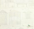 Tapeta marynistyczna Sanderson 216561 Beach Huts Port Isaac