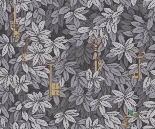 Tapeta Liście i Klucze Cole&Son Chiavi Segrete 114/26051 Fornasetti Senza Tempo