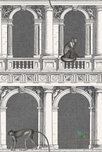Tapeta Architektoniczna Małpy Cole&Son Procuratie e Scimmie 114/21041 Fornasetti Senza Tempo