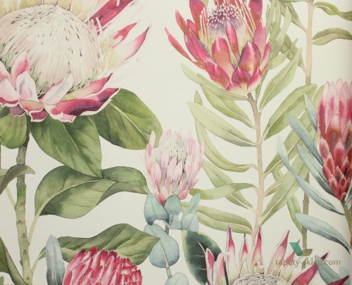 Tapeta kwiaty Sanderson 216646 King Protea The Glasshouse