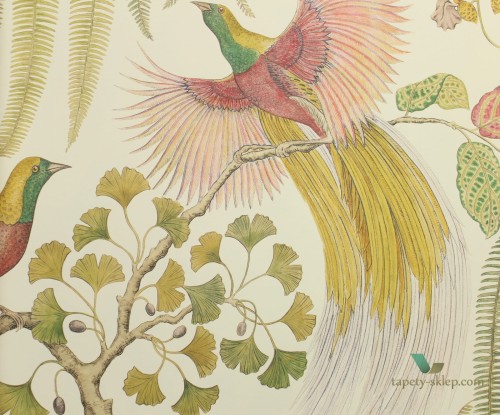 Tapeta ptaki i rośliny Sanderson 216653 Bird of Paradise The Glasshouse