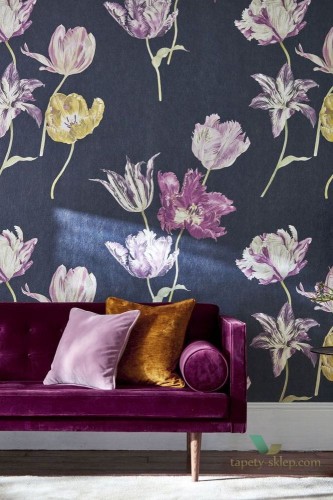 Tapeta tulipany Sanderson 216667 Tulipomania The Glasshouse