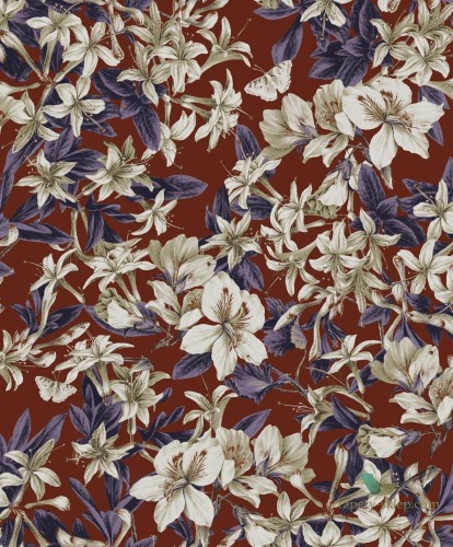 Tapeta kwiaty i liście Khroma KEN204 Malva Kent