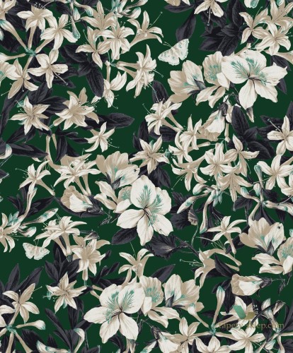 Tapeta kwiaty i liście Khroma KEN207 Malva Kent