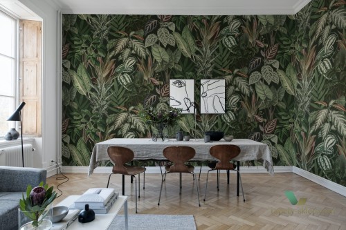 Fototapeta egzotyczna Rebel Walls R14592 Mischievous Monkeys Lush