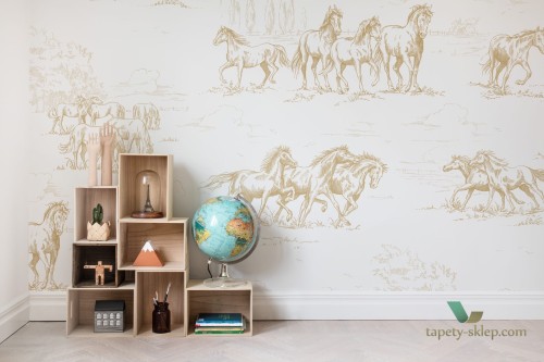 Fototapeta Rebel Walls R15592 Horse Herd Gold