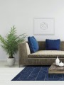 Dywan granatowy w linie geometryczny Marlin Indigo Carpet Decor
