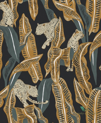 Tapeta gepardy i liście Khroma OMB104 Jagar Ombra