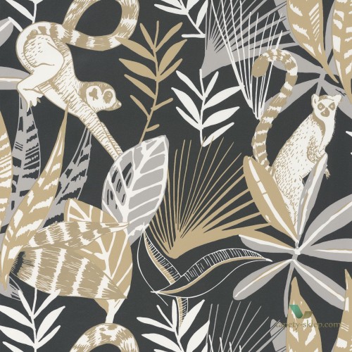 Tapeta ze wzorem dżungli Caselio OYS 101409911 Madagascar L'odyssee