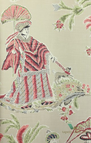 Tapeta Thibaut T72577 Royale Toile Chestnut Hill