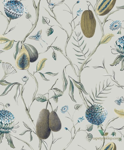 Tapeta botaniczna Khroma CAB602 Papaya Cabinet of Curiosities