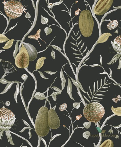 Tapeta botaniczna Khroma CAB605 Papaya Cabinet of Curiosities