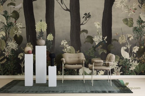 Tapeta Rebel Walls R17132 Rabbit Hole Moss & Coral